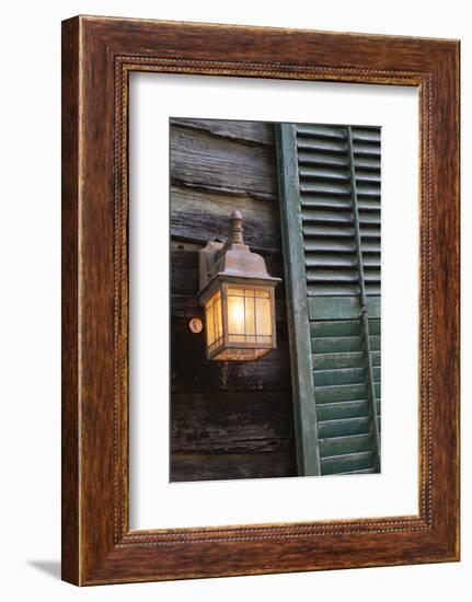 USA, Florida, St. Augustine, Shutter and lantern on old house.-Joanne Wells-Framed Photographic Print