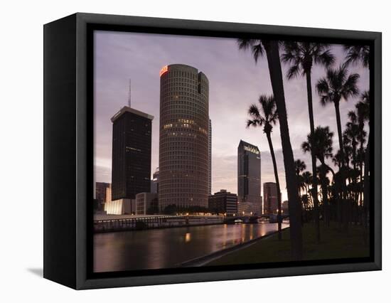 USA, Florida, Tampa, Skyline from Hillsborough River-Walter Bibikow-Framed Premier Image Canvas