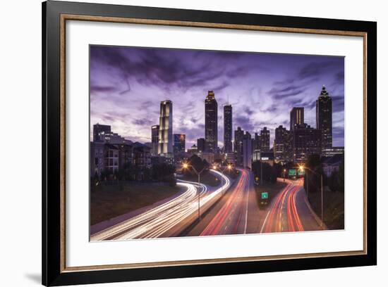 USA, Georgia, Atlanta, City Skyline from Interstate 20-Walter Bibikow-Framed Photographic Print