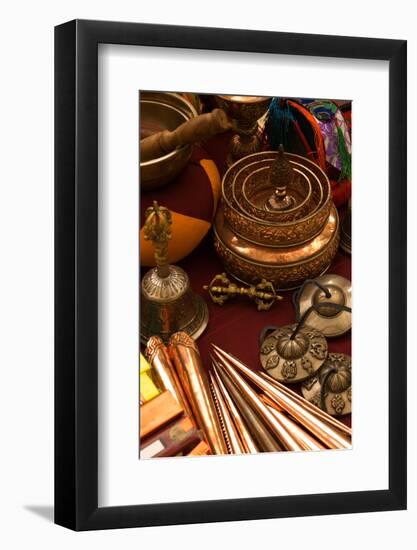 USA; Georgia; Savannah; Copper utensils used by Tibetan Monks-Joanne Wells-Framed Photographic Print