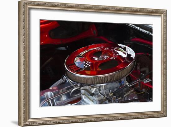 USA, Georgia, Savannah, Engine of a Car in Car Show-Joanne Wells-Framed Photographic Print