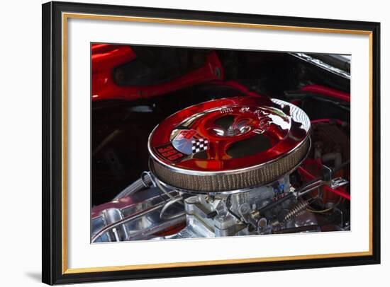 USA, Georgia, Savannah, Engine of a Car in Car Show-Joanne Wells-Framed Photographic Print