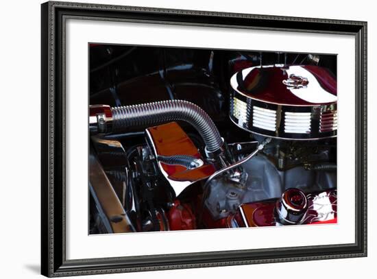 USA, Georgia, Savannah, Engine of a Car in Car Show-Joanne Wells-Framed Photographic Print