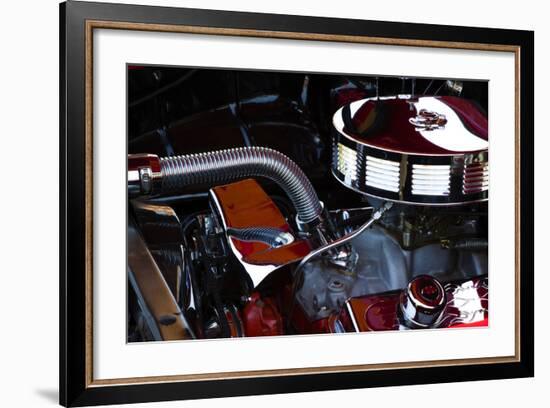USA, Georgia, Savannah, Engine of a Car in Car Show-Joanne Wells-Framed Photographic Print
