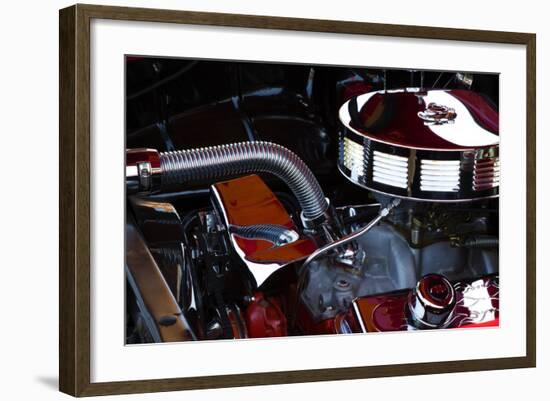 USA, Georgia, Savannah, Engine of a Car in Car Show-Joanne Wells-Framed Photographic Print