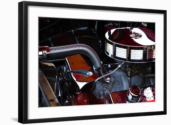 USA, Georgia, Savannah, Engine of a Car in Car Show-Joanne Wells-Framed Photographic Print