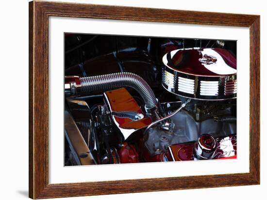 USA, Georgia, Savannah, Engine of a Car in Car Show-Joanne Wells-Framed Photographic Print