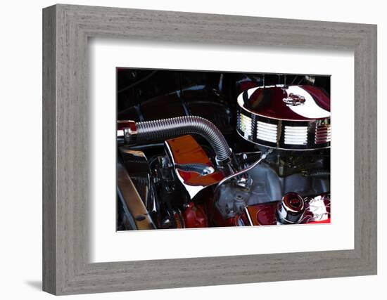 USA, Georgia, Savannah, Engine of a Car in Car Show-Joanne Wells-Framed Photographic Print