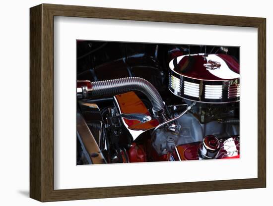 USA, Georgia, Savannah, Engine of a Car in Car Show-Joanne Wells-Framed Photographic Print