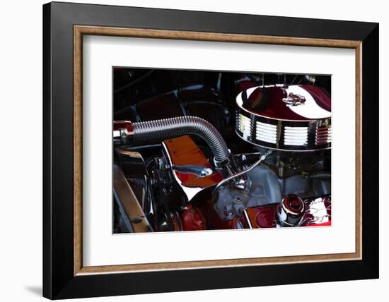 USA, Georgia, Savannah, Engine of a Car in Car Show-Joanne Wells-Framed Photographic Print