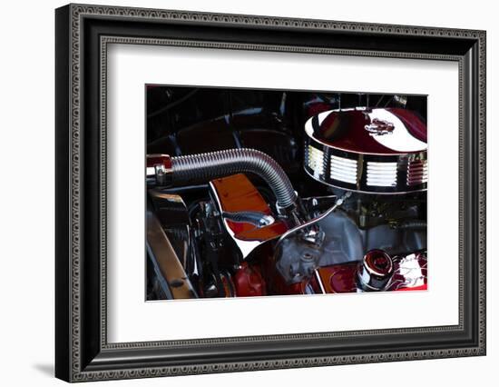 USA, Georgia, Savannah, Engine of a Car in Car Show-Joanne Wells-Framed Photographic Print