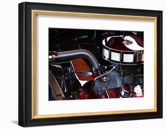 USA, Georgia, Savannah, Engine of a Car in Car Show-Joanne Wells-Framed Photographic Print