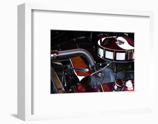 USA, Georgia, Savannah, Engine of a Car in Car Show-Joanne Wells-Framed Photographic Print