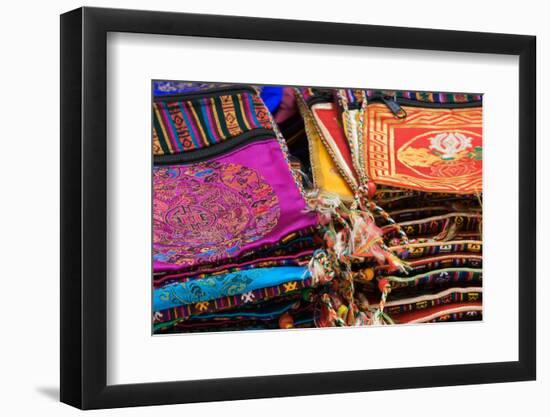 USA; Georgia; Savannah; Fabrics on display by Tibetan monks-Joanne Wells-Framed Photographic Print