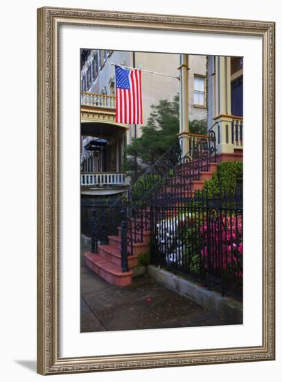 USA, Georgia, Savannah, House in the Historic District-Joanne Wells-Framed Photographic Print