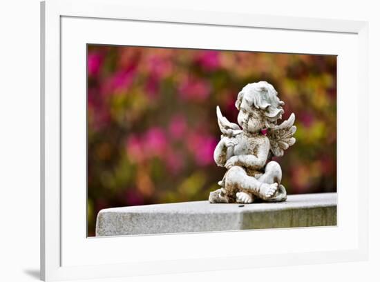 USA, Georgia, Savannah. Little Angel at a Cemetery-Hollice Looney-Framed Photographic Print