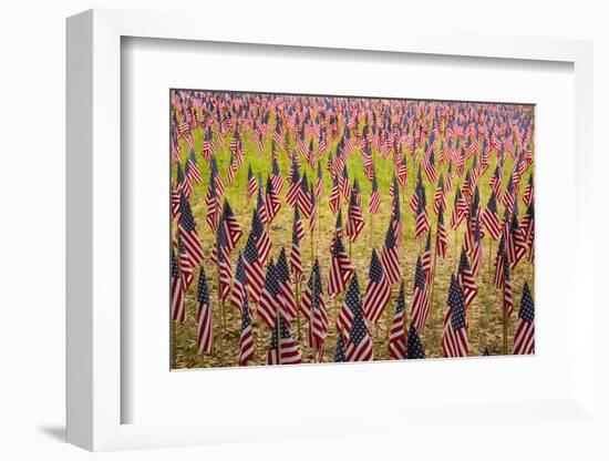 USA, Georgia, Savannah. Memorial Day celebration with American flag.-Joanne Wells-Framed Photographic Print