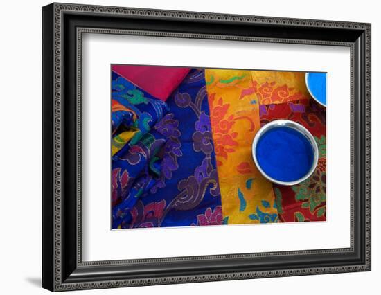 USA; Georgia; Savannah; Silver cup of sand used by Tibetan Monks for the art of sand painting-Joanne Wells-Framed Photographic Print