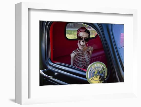 USA, Georgia, Savannah, Skeleton Character in Car Show-Joanne Wells-Framed Photographic Print