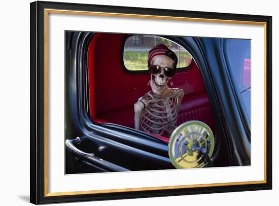 USA, Georgia, Savannah, Skeleton Character in Car Show-Joanne Wells-Framed Photographic Print