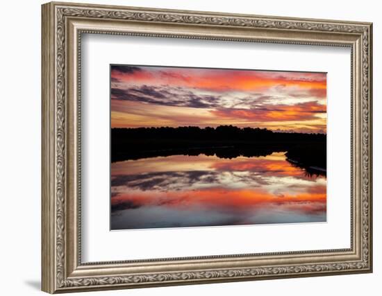 USA, Georgia, Savannah. Sunrise along Grimball Creek.-Joanne Wells-Framed Photographic Print