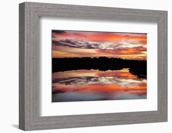 USA, Georgia, Savannah. Sunrise along Grimball Creek.-Joanne Wells-Framed Photographic Print