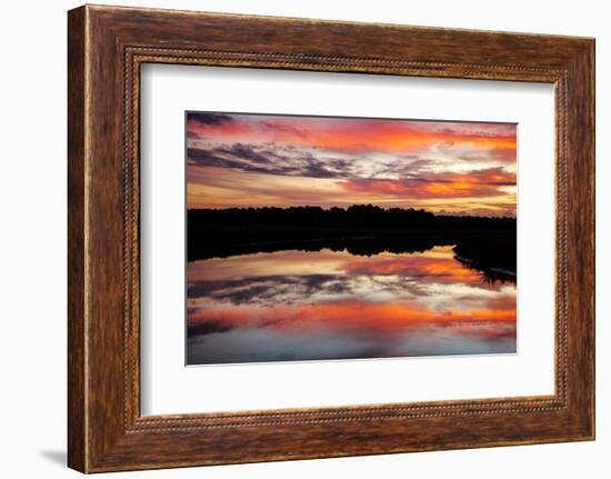 USA, Georgia, Savannah. Sunrise along Grimball Creek.-Joanne Wells-Framed Photographic Print