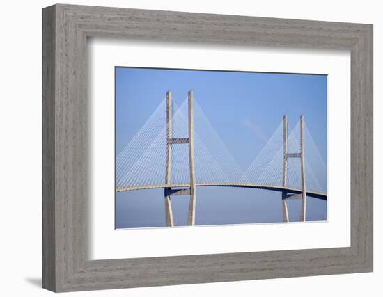 USA, Georgia, Savannah. Talmadge Memorial Bridge over the Savannah River.-Joanne Wells-Framed Photographic Print