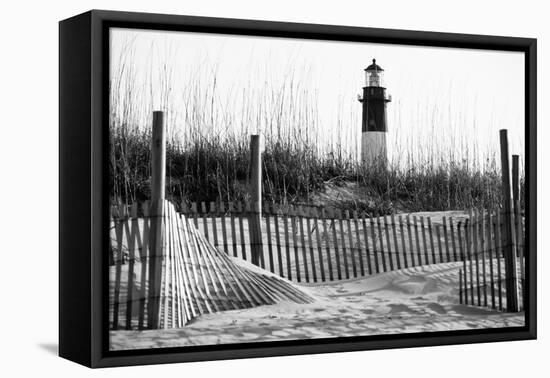 USA, Georgia, Tybee Island, Fences and Lighthouse-Ann Collins-Framed Premier Image Canvas