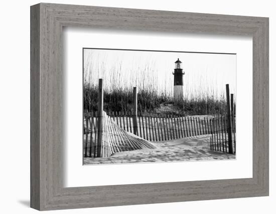 USA, Georgia, Tybee Island, Fences and Lighthouse-Ann Collins-Framed Photographic Print