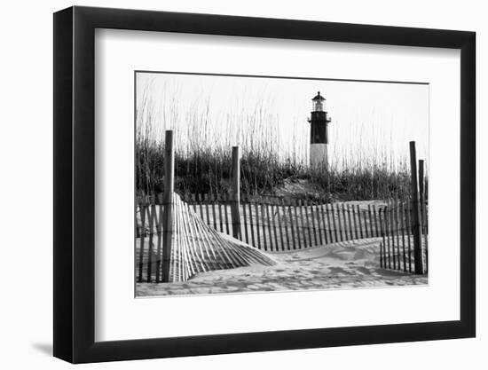 USA, Georgia, Tybee Island, Fences and Lighthouse-Ann Collins-Framed Photographic Print