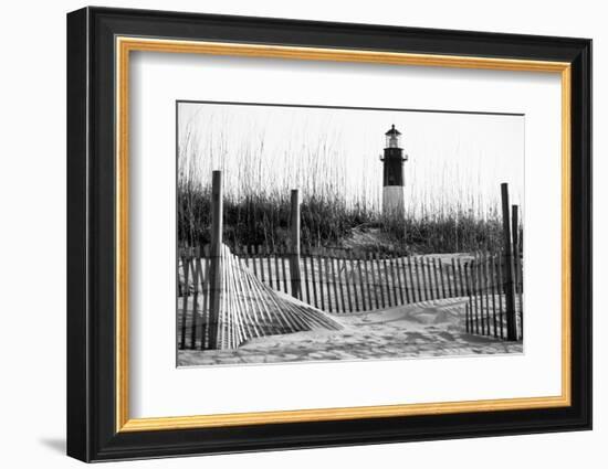 USA, Georgia, Tybee Island, Fences and Lighthouse-Ann Collins-Framed Photographic Print