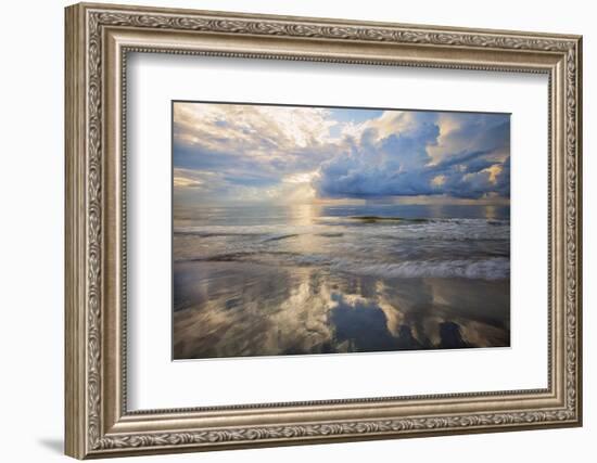 USA, Georgia, Tybee Island, Sunrise and reflections on Tybee Island.-Joanne Wells-Framed Photographic Print