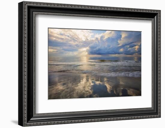 USA, Georgia, Tybee Island, Sunrise and reflections on Tybee Island.-Joanne Wells-Framed Photographic Print