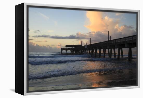 USA, Georgia, Tybee Island, Tybee Pier at sunrise.-Joanne Wells-Framed Premier Image Canvas