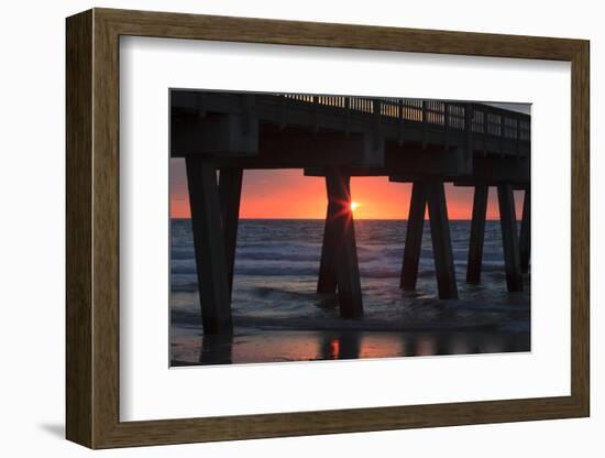 USA, Georgia, Tybee Island, Tybee Pier at sunrise.-Joanne Wells-Framed Photographic Print