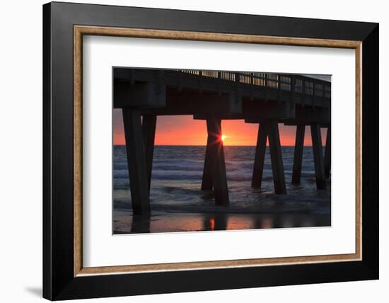USA, Georgia, Tybee Island, Tybee Pier at sunrise.-Joanne Wells-Framed Photographic Print