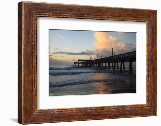 USA, Georgia, Tybee Island, Tybee Pier at sunrise.-Joanne Wells-Framed Photographic Print