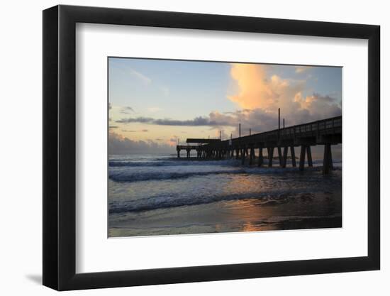 USA, Georgia, Tybee Island, Tybee Pier at sunrise.-Joanne Wells-Framed Photographic Print