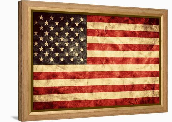 USA Grunge Flag. Vintage, Retro Style. High Resolution, Hd Quality. Item from My Grunge Flags Colle-Michal Bednarek-Framed Premier Image Canvas