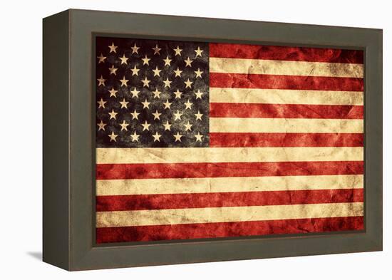 USA Grunge Flag. Vintage, Retro Style. High Resolution, Hd Quality. Item from My Grunge Flags Colle-Michal Bednarek-Framed Premier Image Canvas