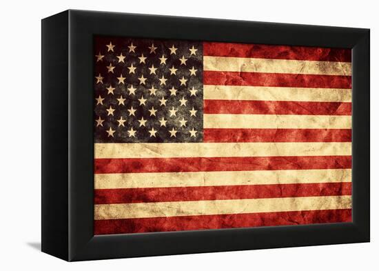 USA Grunge Flag. Vintage, Retro Style. High Resolution, Hd Quality. Item from My Grunge Flags Colle-Michal Bednarek-Framed Premier Image Canvas