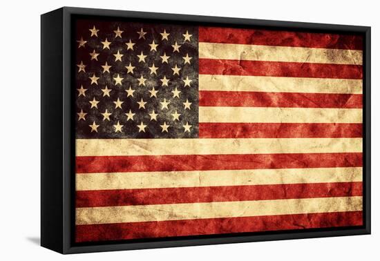 USA Grunge Flag. Vintage, Retro Style. High Resolution, Hd Quality. Item from My Grunge Flags Colle-Michal Bednarek-Framed Premier Image Canvas