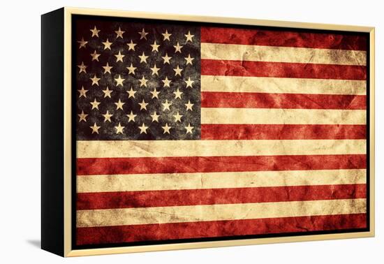 USA Grunge Flag. Vintage, Retro Style. High Resolution, Hd Quality. Item from My Grunge Flags Colle-Michal Bednarek-Framed Premier Image Canvas