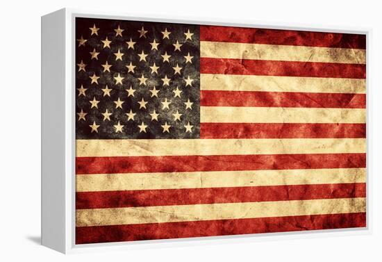 USA Grunge Flag. Vintage, Retro Style. High Resolution, Hd Quality. Item from My Grunge Flags Colle-Michal Bednarek-Framed Premier Image Canvas