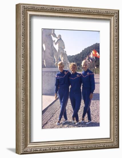 Usa Gymnasts Sharon Richardson, Doris Fuchs, and Muriel Davis-Grossfeld, 1960 Rome Olympic Games-George Silk-Framed Photographic Print