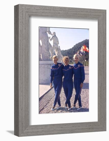 Usa Gymnasts Sharon Richardson, Doris Fuchs, and Muriel Davis-Grossfeld, 1960 Rome Olympic Games-George Silk-Framed Photographic Print