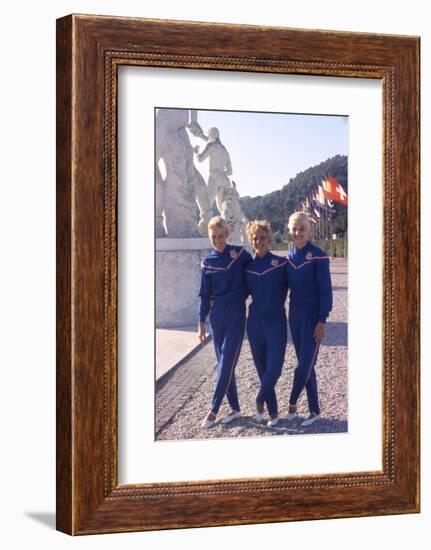 Usa Gymnasts Sharon Richardson, Doris Fuchs, and Muriel Davis-Grossfeld, 1960 Rome Olympic Games-George Silk-Framed Photographic Print