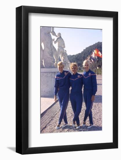 Usa Gymnasts Sharon Richardson, Doris Fuchs, and Muriel Davis-Grossfeld, 1960 Rome Olympic Games-George Silk-Framed Photographic Print