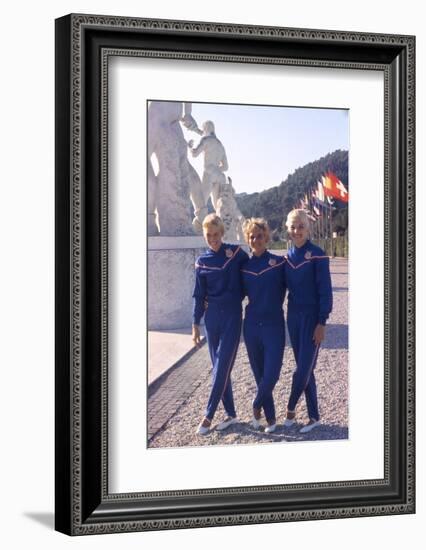 Usa Gymnasts Sharon Richardson, Doris Fuchs, and Muriel Davis-Grossfeld, 1960 Rome Olympic Games-George Silk-Framed Photographic Print